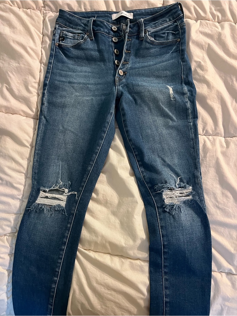 KanCan Dark Blue Distressed Skinny Jeans